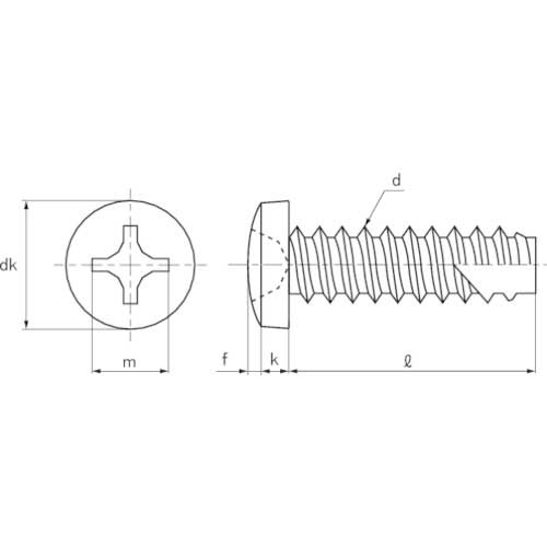 TRUSCO バインド頭タッピングねじ 2種B1 三価白 M5×10 300本入 ヘキサゴンパック S031-0510