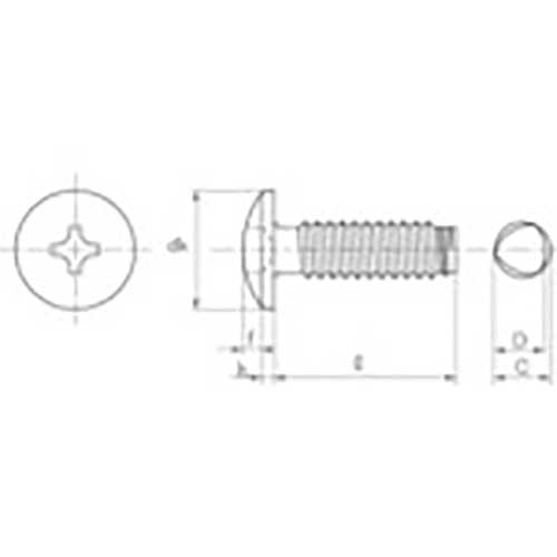 TRUSCO バインド頭低トルクねじ 三価白 Sタイプ M3×5 1300本入 ヘキサゴンパック S050-0305