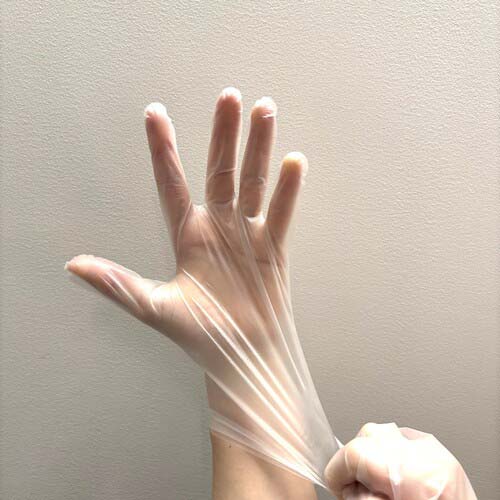 TRUSCO 使い捨てエラストマー手袋 内エンボス Sサイズ (100枚入) TPE-1007S