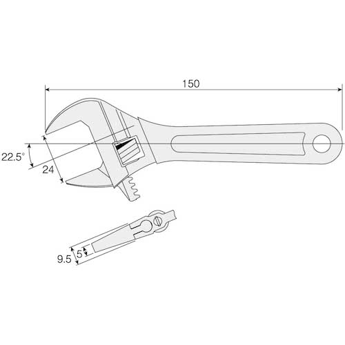 HOZAN モンキーレンチ 全長150mm W-240-150