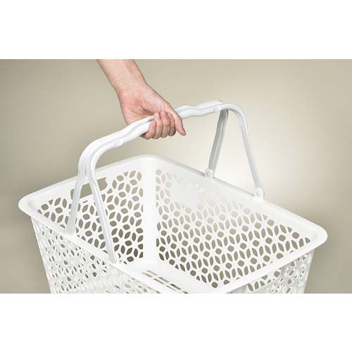 さる様 完成品バスケット 白竹四ッ目レザーバスケット／日本の竹細工｜愛着を持ってずっと使い