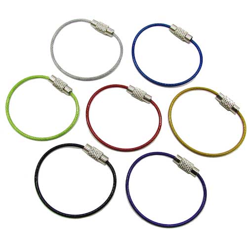 水本 キーワイヤーホルダー ワイヤー径1mm全長150mm ブラック (1個入り) B-2962