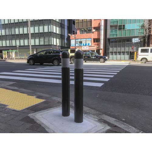 【廃番】積水 40km/h衝突対応 車両進入防止車止めプロテクトボラードBSK-114キイロ15 BSK-114HW-80K-Y88