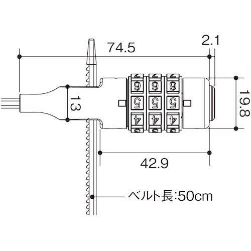 WAKI ステンベルト錠 IB-155