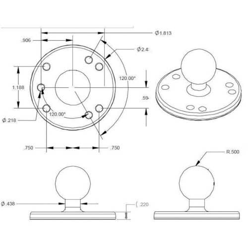 ラムマウント ラウンドベース RAM-B202U