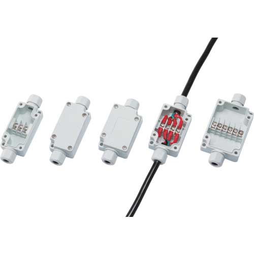 タカチ ケーブルグランド付端子ボックス(JAN付き) W60×H40×D24 ライトグレー TMC-4PG-TR