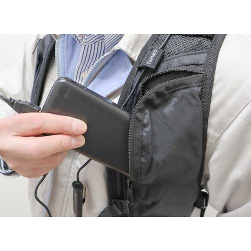 サンコー 水冷クールベスト 10000mAhモバイルバッテリーセット WACOVECBKSP