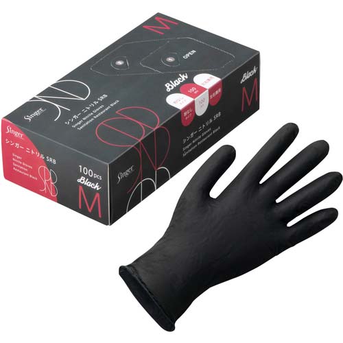 シンガー シンガーニトリル手袋SRB 100枚入 M NBR035BPFKBM