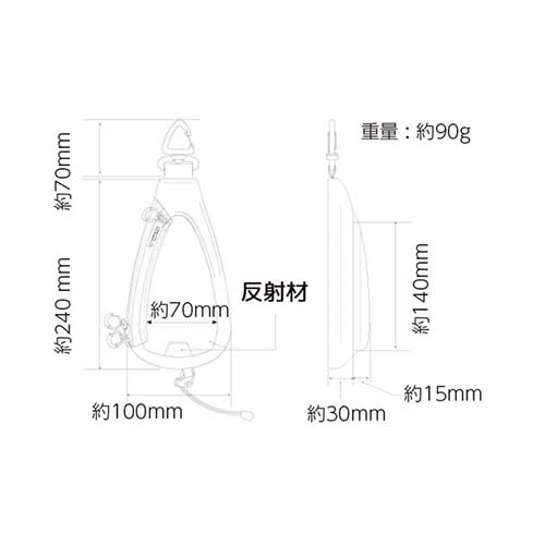 タイタン フルハーネス用縦型ポーチ スマートフォン/マルチ用 ASP