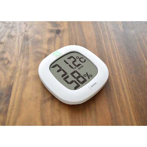 dretec デジタル温湿度計「ルミール」 ホワイト O-423WT