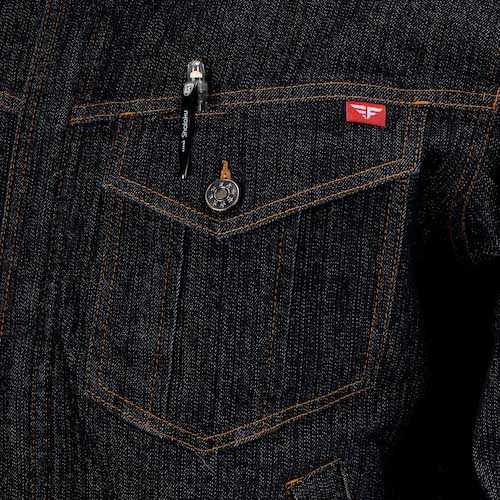 カジメイク 6820 激ラクデニムブルゾン ブラック LL 6820-91-LL