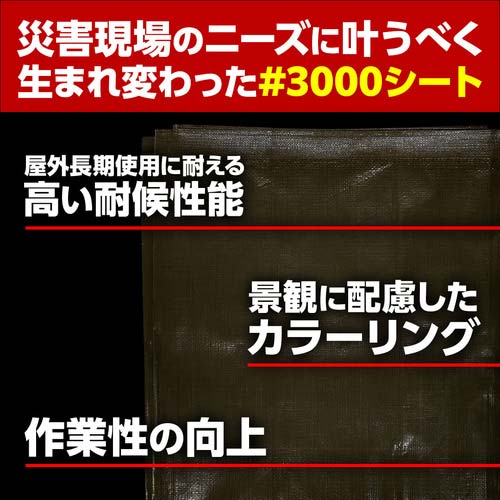 萩原 ターピー 防災・減災シート#3000 ODグリーン 10m×10m BOUSAI-OD1010