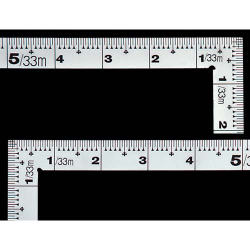 シンワ 曲尺厚手広巾シルバー尺表裏同目4段目盛 10464