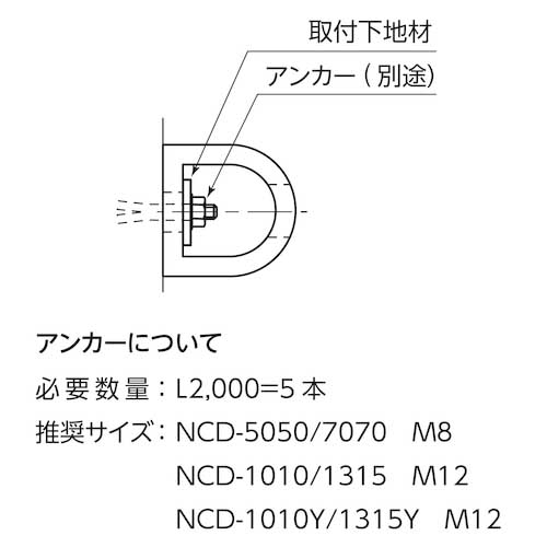 ナカ工業 カーストッパーNCD-1315 L2000 NCD-1315-L2000