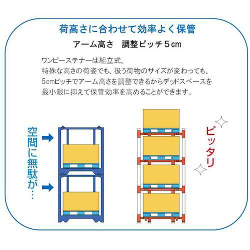 SANSHIN 多段式パレット保管テナー ”ワンピーステナー” フレキシブルタイプ 3段 2800×1100×1000 WP2811103B-SG