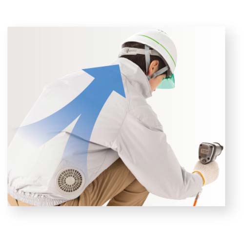 NSP ND-1122 Nクールウェア 上部ファン(半袖) (服 3L) ブルー・チタン・タチエリ 8214496