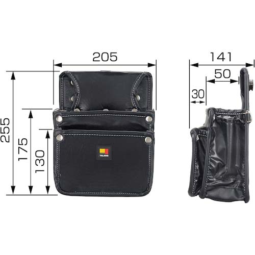 タジマ セフツイン腰袋 ナイロン 釘袋2段小 SFKBN-KG2S2H