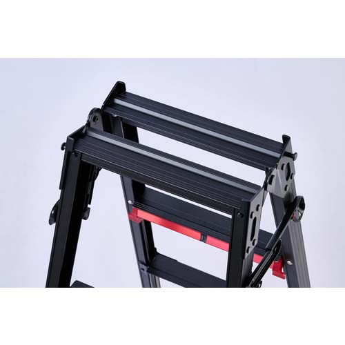 ハセガワ 脚部伸縮脚立 シャガマン ブラック 6段(10761) RYRB-18