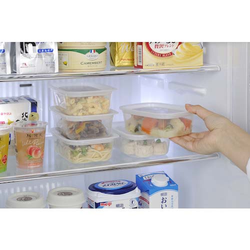 inomata 楽ちんパック 角型400ml 2個組クリアーホワイト 1834-CW