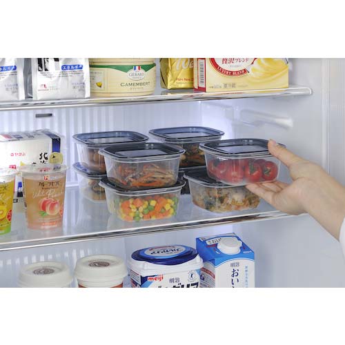 inomata 楽ちんパック スクエア270ml 2個組クリアーブラック 1841-CBLK