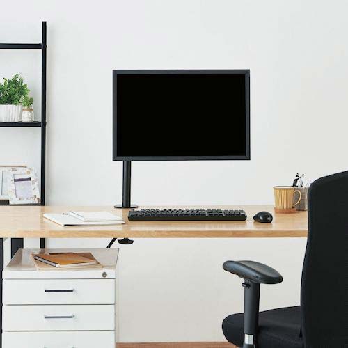 ELECOM モニターアーム ディスプレイアーム シングルアーム ショート ブラック DPA-SS03BK