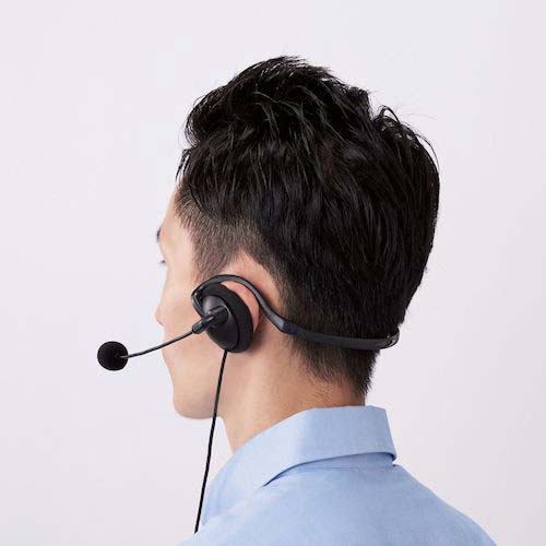 ELECOM 有線ヘッドセット ネックバンド型 折りたたみ式 USB 両耳 ブラック HS-NB06UBK