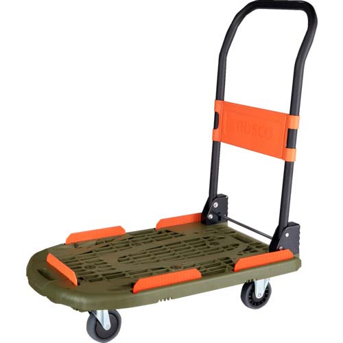 TRUSCO 樹脂台車 カルティオ 780X490 折畳 オリーブドラブ MPK780-OD