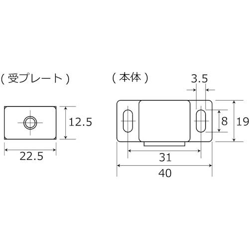 WAKI マグネットキャッチ VB-026 PC M40シロ