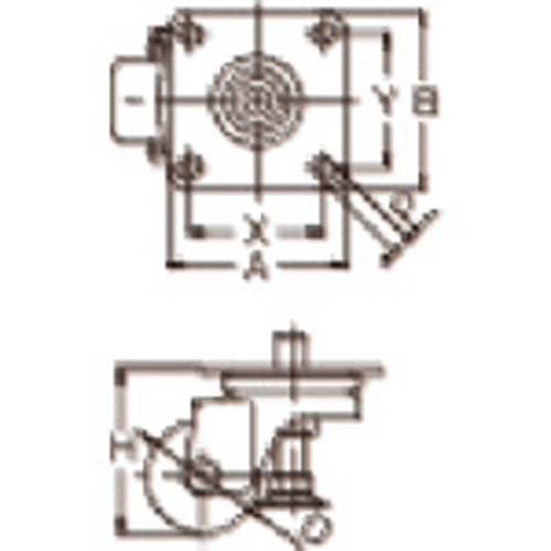 ユーエイ プレート式 自在 アジャスター付キャスター ゴム 車輪径50mm Eタイプ E-AF型 取付寸法56×28 E-50R-AF
