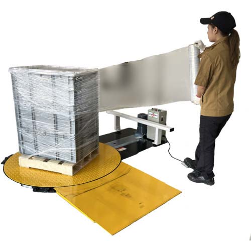 シグマー 低床タイプストレッチフィルム包装機 ぺらんぺRUN 最大荷重1000Kg ターンテーブル径1200mm SSP-LOW-10120