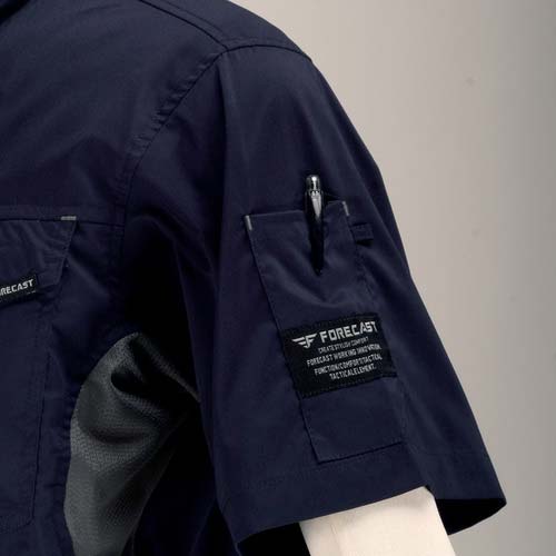 カジメイク 8766 サマーソルジャーストレッチ半袖つなぎ ネイビー L 8766-55-L