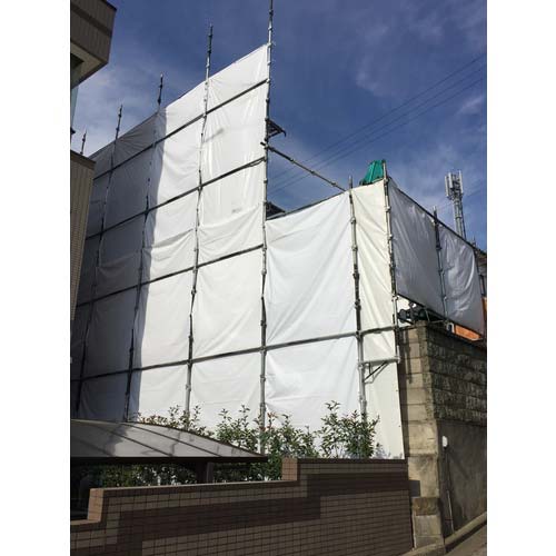 ユタカメイク 白防炎シート(軽量) 10m×10m B-61010