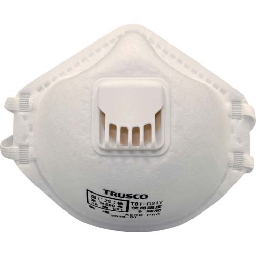 TRUSCO 使い捨て式防じんマスク DS1 排気弁つき(10枚入) T81-DS1V