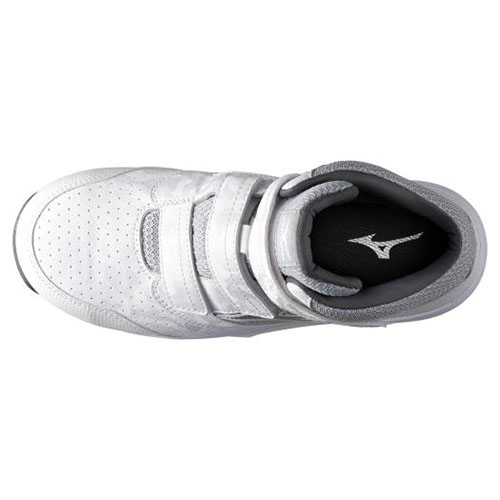 ミズノ ALMIGHTY LSII21M ホワイト×シルバー 255 ( F1GA220001-255 ) ミズノ(株) オールマイティ LSII 21 M (ベルト／ミッドカット／ワーキング