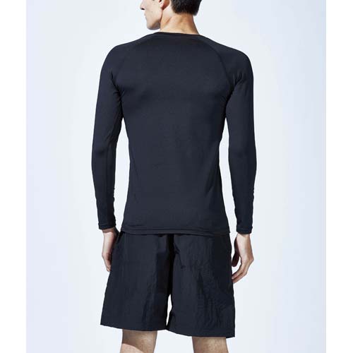 おたふく BT冷感・消臭 パワーストレッチ ロングスリーブ Vネックシャツ ブラック S JW-639