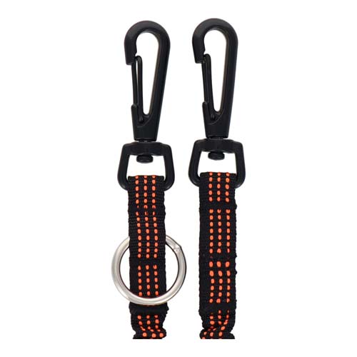 DBLTACT 布製安全コード ブラックフック 使用荷重1kg オレンジ DT-ST-15BKO