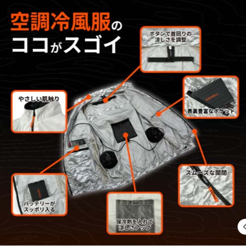 COVELL 36Vファンバッテリーセットベスト 白黒迷彩 LL P002-6-LL-36Vの