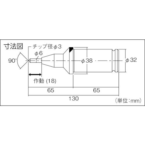 TRUSCO ラインマスター超硬チップタイプ替芯 先端角度90度 L32-130KK