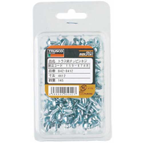 TRUSCO トラス頭タッピングねじ 1種A ユニクロ M6×12 50本入 B42-0612