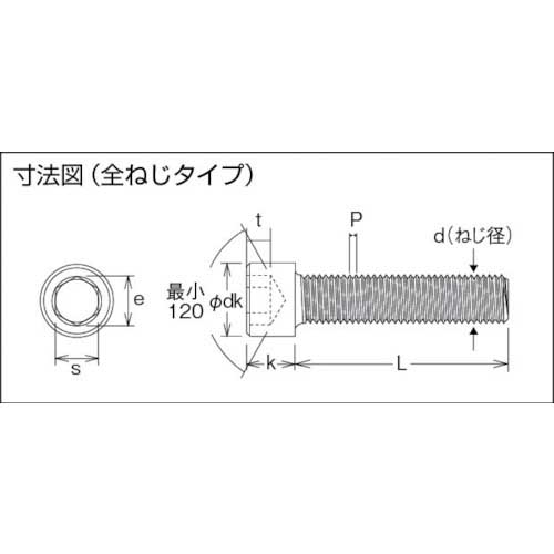 TRUSCO 六角穴付ボルト 三価白 全ネジ M6×12 22本入 /キャップボルト(CAP) B730-0612