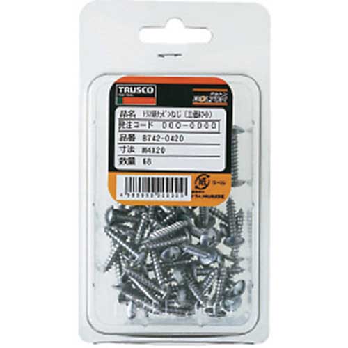 TRUSCO トラス頭タッピングねじ 1種A 三価白 M6×12 30本入 B742-0612