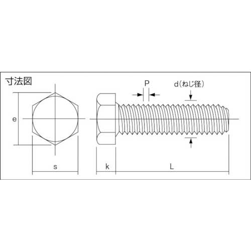 コノエ 六角ボルト スチール ユニクロ 全ねじ M8×80 (100本入) BT-SS-0880