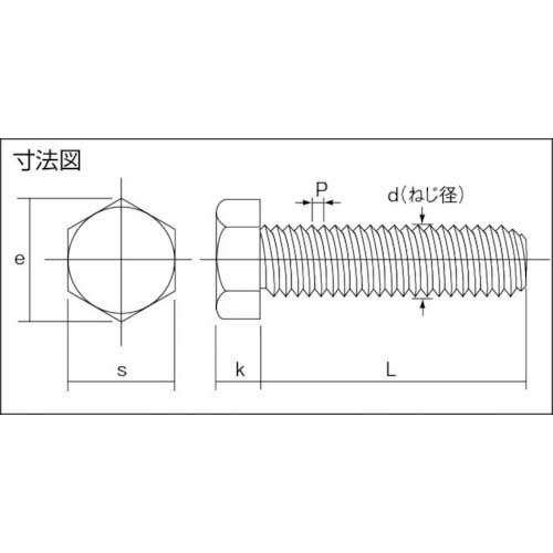 コノエ 六角ボルト ステンレス 全ねじ M6x30 (100本入) BT-SUS-0630