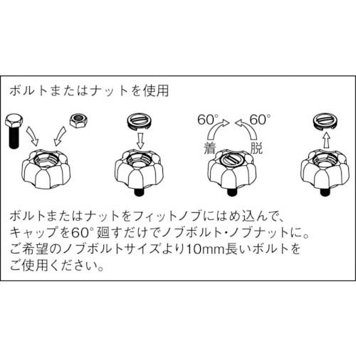 三星 フィットノブ M8 本体/黒 キャップ/黒 (5個入り) FIT-K-M8-BK-5P