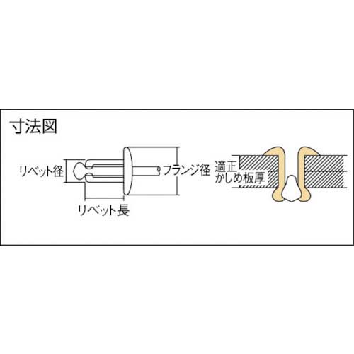 エビ 高強度ブラインドリベット Sボルト(丸頭) Φ4.8/板厚6.9mm (500本入) SNS48069