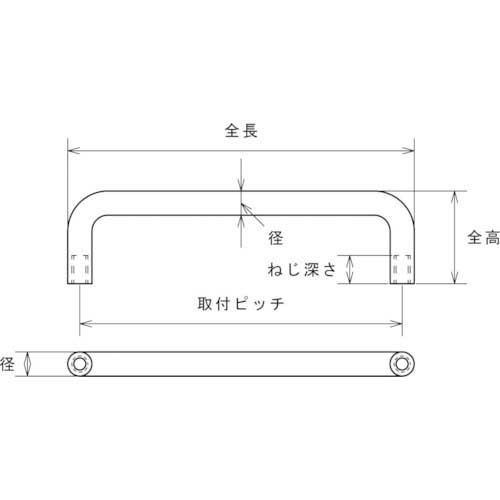 TRUSCO 引き取手 ステンレス製めねじΦ10XL120XH50(1個=1袋) TTO-10-110A