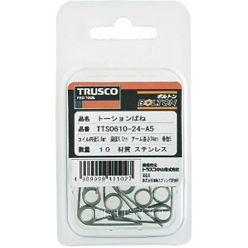 TRUSCO 【売切り廃番】TRUSCO トーションばね D9Xd1.4 巻数5 角度180 5個入 TTS0914-36-C5