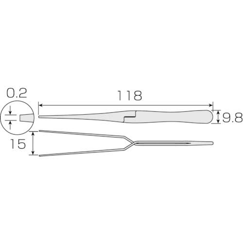 HOZAN 逆作用ピンセット P-651