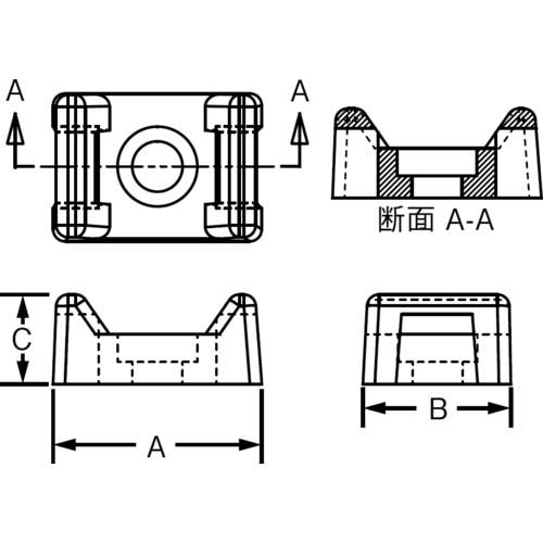 PANDUIT タイマウント 耐候性ポリプロピレン黒 (100個入) TM2S8-C100