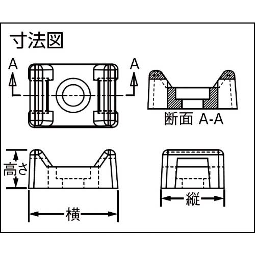 PANDUIT タイマウント 耐候性ポリプロピレン黒 (100個入) TM3S8-C100